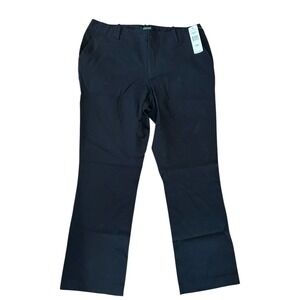 Lauren Ralph Lauren NWT Cotton Twill Pants, Black, Belted, Sz16w (msrp$95)